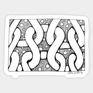 Ink drawing - Tangle Knitting Sticker